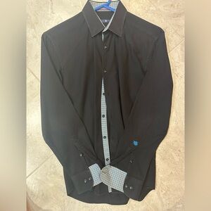 Corduroy dress shirt MENS:Blue Embroidery- DRYCLEANED